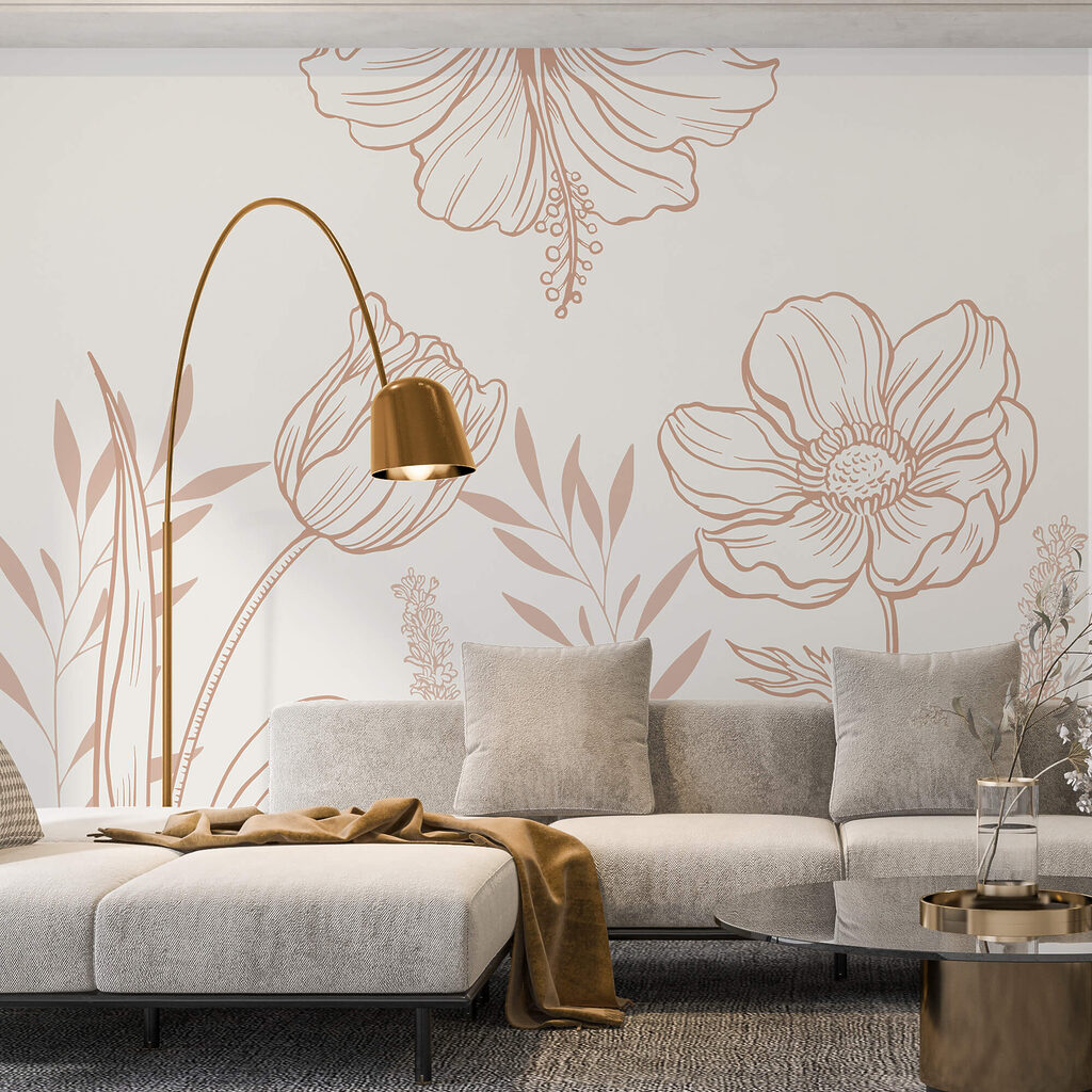 Dessin floral délicat au trait Dessin floral délicat au trait