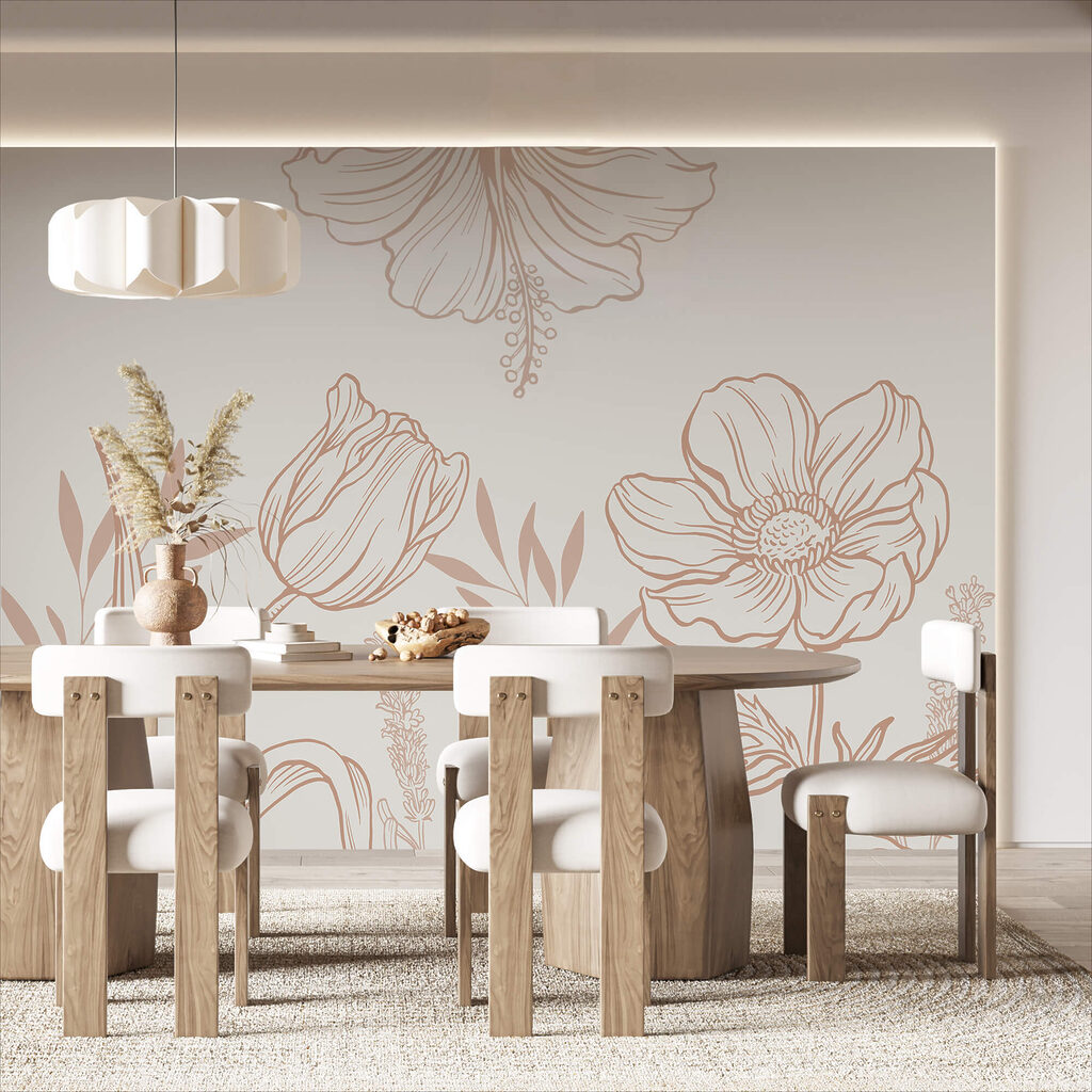 Dessin floral délicat au trait Dessin floral délicat au trait