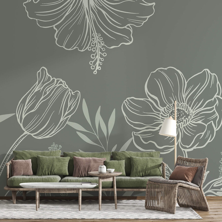Des fleurs douces sur une toile de fond discrète