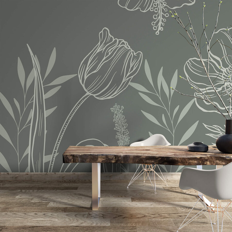 Des fleurs douces sur une toile de fond discrète