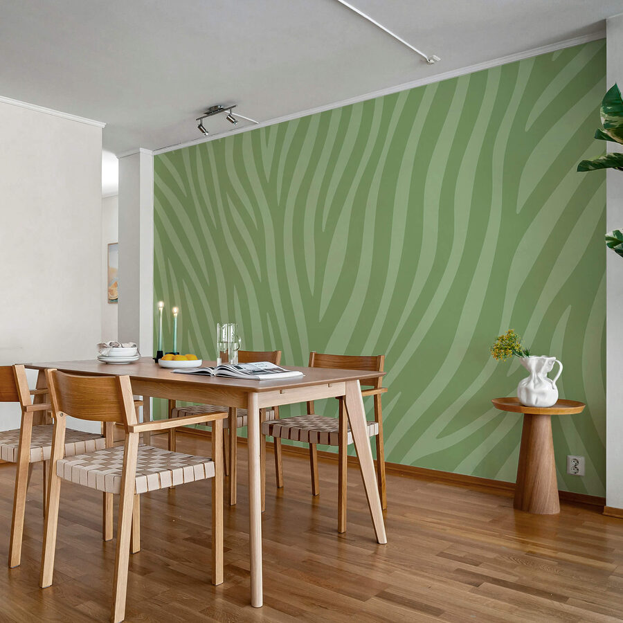 Imprimé zébré vert et blanc