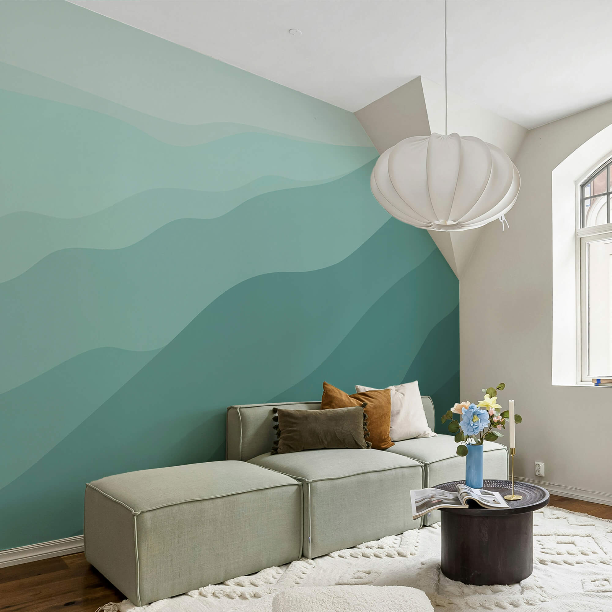 Collines vertes et ciel bleu