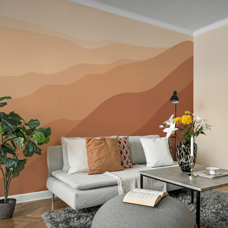 Papier peint Collines de sable brun et blanc