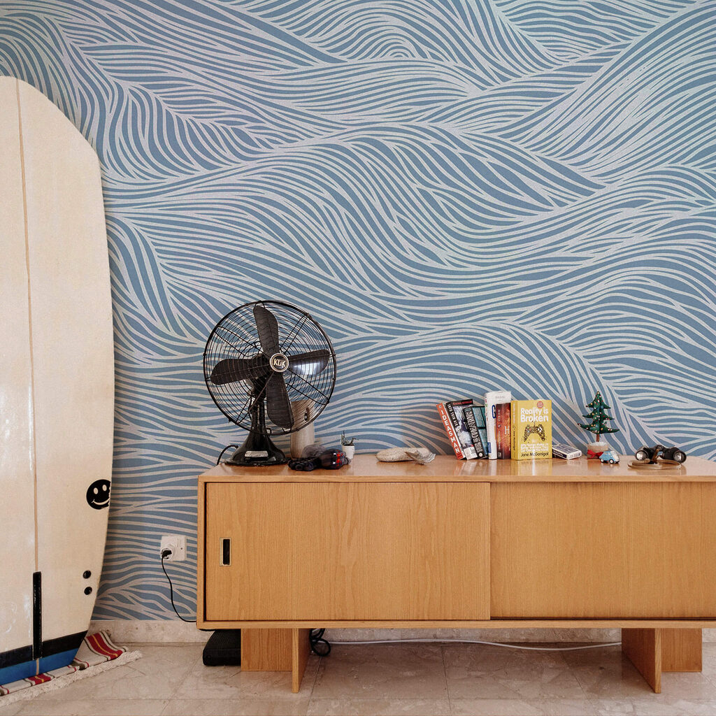 Motif ondulé bleu et blanc Motif ondulé bleu et blanc