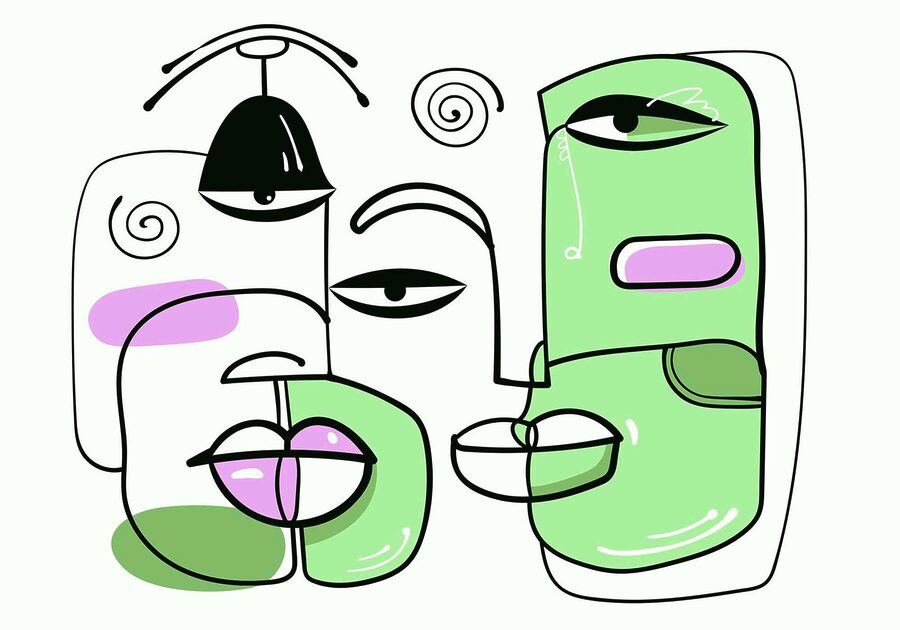 Dessin de visages et de lèvres Dessin de visages et de lèvres