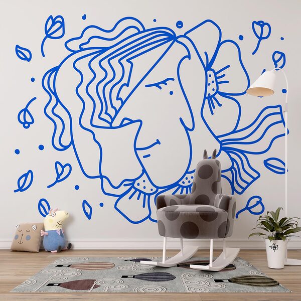 Dessin d'une femme avec des fleurs Dessin d'une femme avec des fleurs