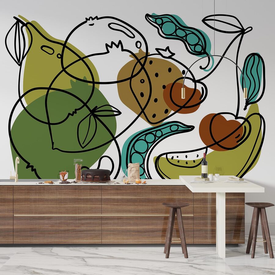 Papier peint Dessin de différents fruits – Image 2