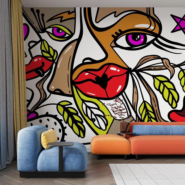 – ; Visage vibrant avec des motifs audacieux