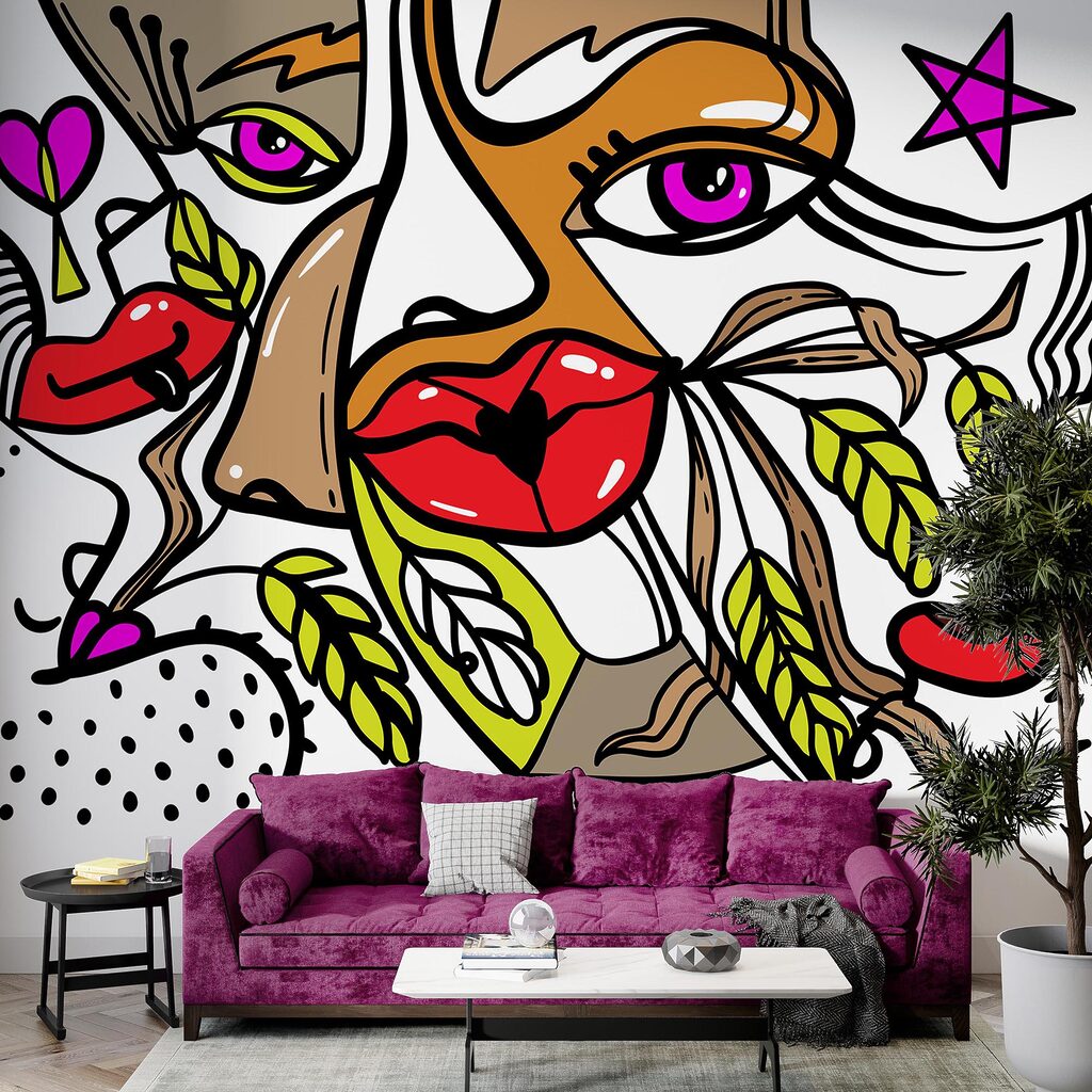 – ; Visage vibrant avec des motifs audacieux