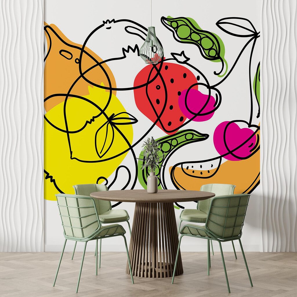 Dessin de différents fruits et légumes