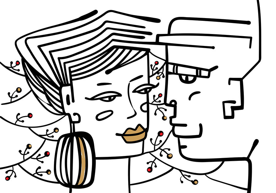 Dessin d'un homme et d'une femme