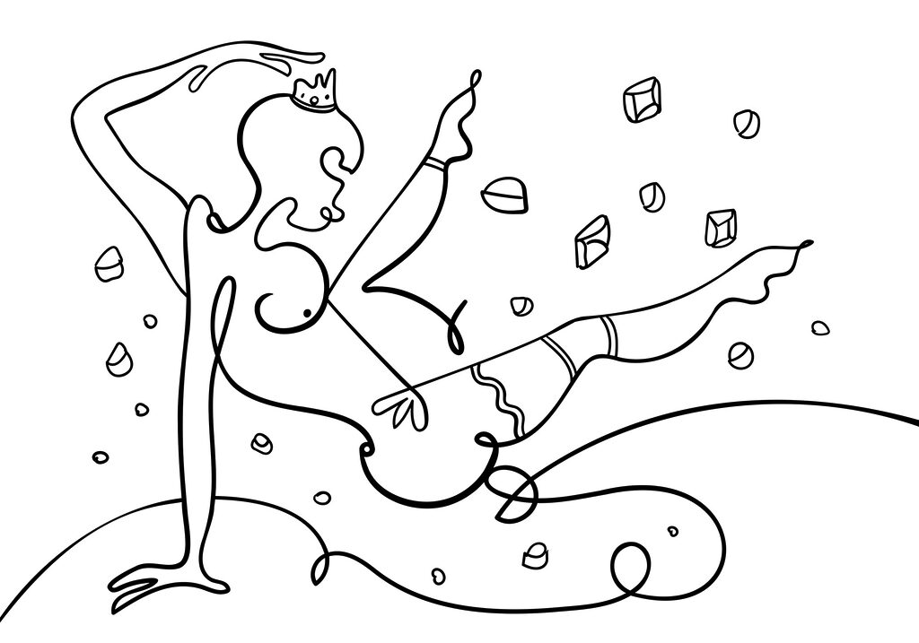 Dessin d'une femme qui danse Dessin d'une femme qui danse