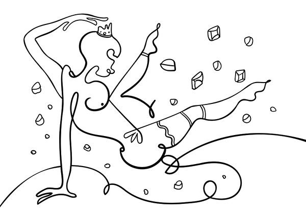 Dessin d'une femme qui danse Dessin d'une femme qui danse