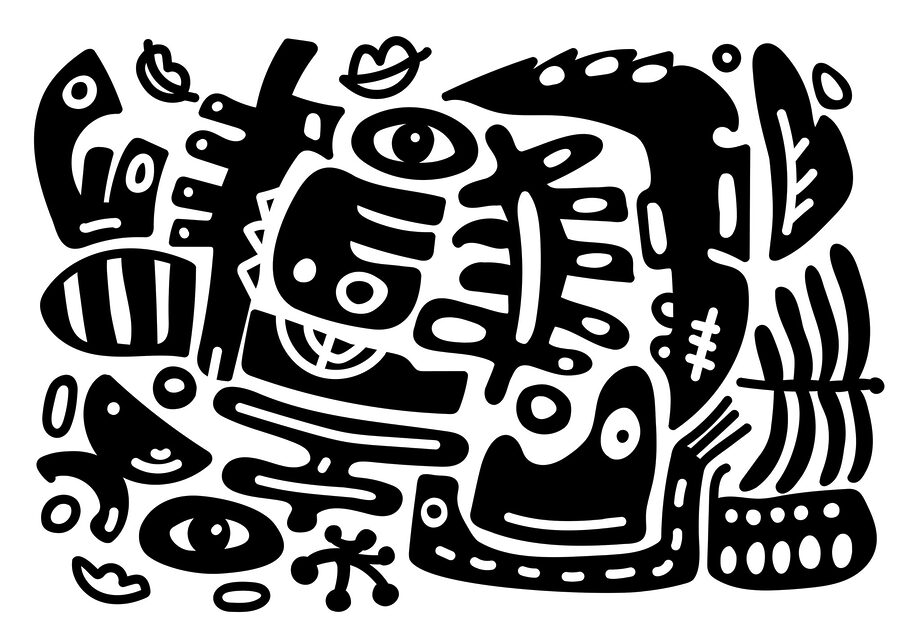 Papier peint Dessin en noir et blanc de différentes formes – Image 3