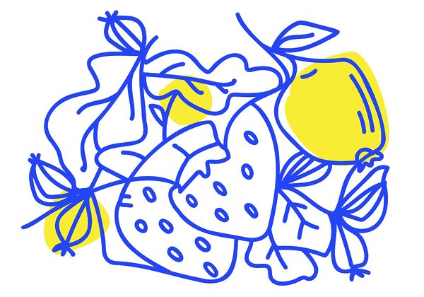 Dessin de fruits et de feuilles Dessin de fruits et de feuilles