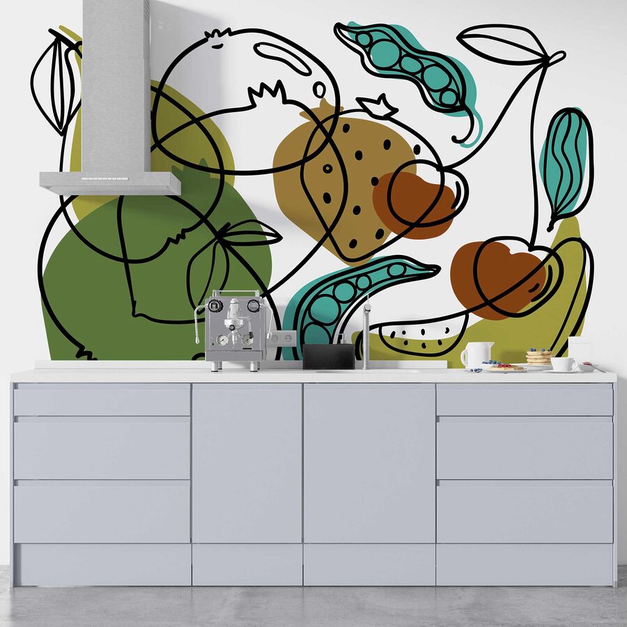 Papier peint Dessin de différents fruits – Image 4
