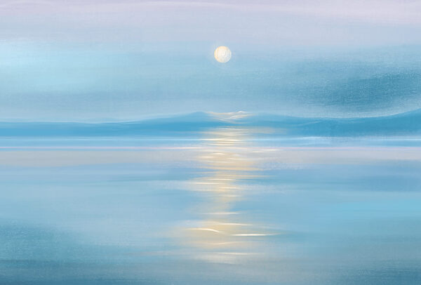 Lune au-dessus d'une étendue d'eau Lune au-dessus d'une étendue d'eau