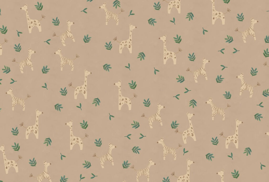 Motif de girafes et de feuilles Motif de girafes et de feuilles