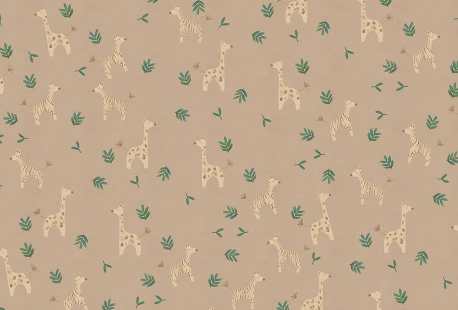 Motif de girafes et de feuilles Motif de girafes et de feuilles