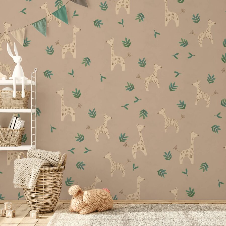 Motif de girafes et de feuilles Motif de girafes et de feuilles