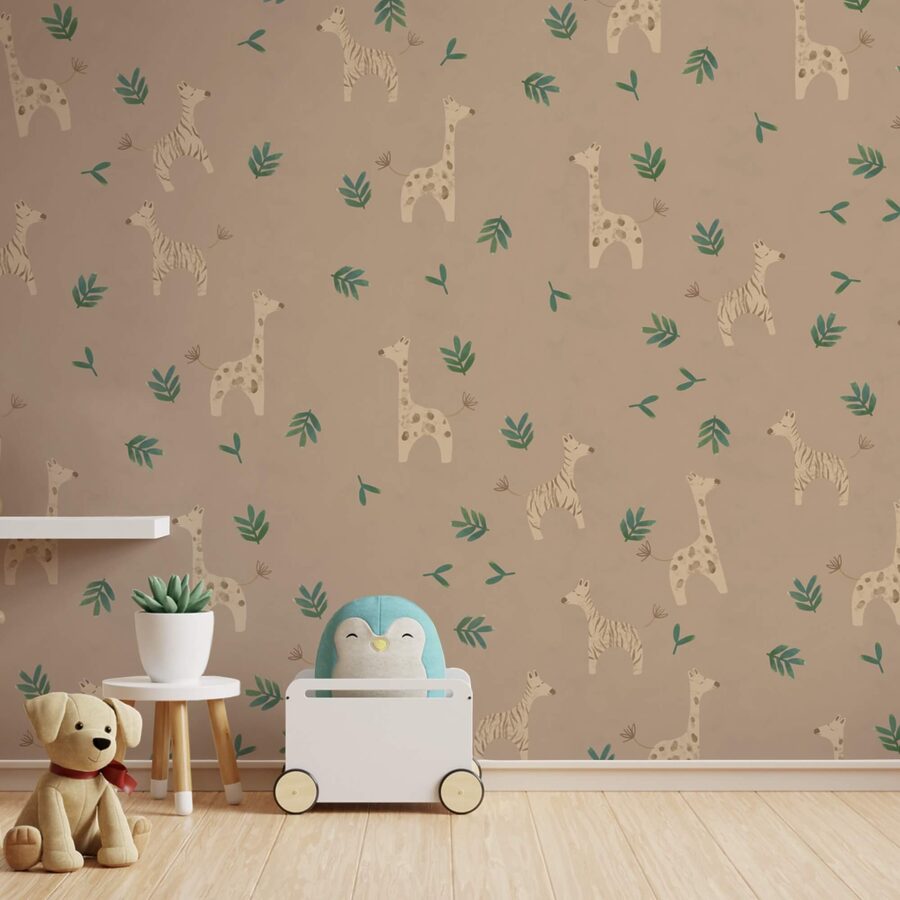 Motif de girafes et de feuilles Motif de girafes et de feuilles