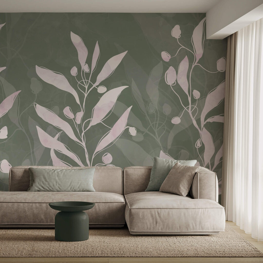 Feuilles délicates sur un arrière-plan discret Feuilles délicates sur un arrière-plan discret