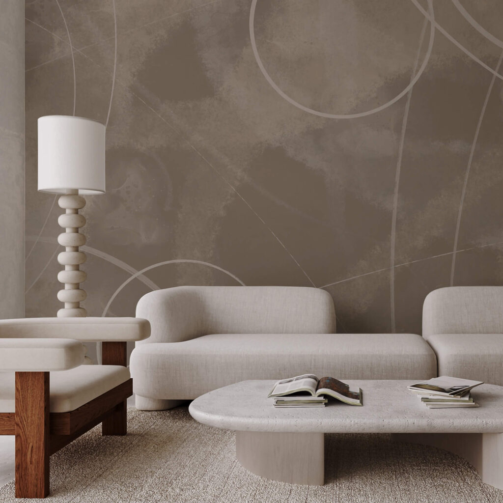 Fond brun avec lignes et cercles blancs