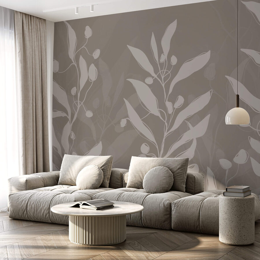 Motif botanique doux sur fond neutre Motif botanique doux sur fond neutre