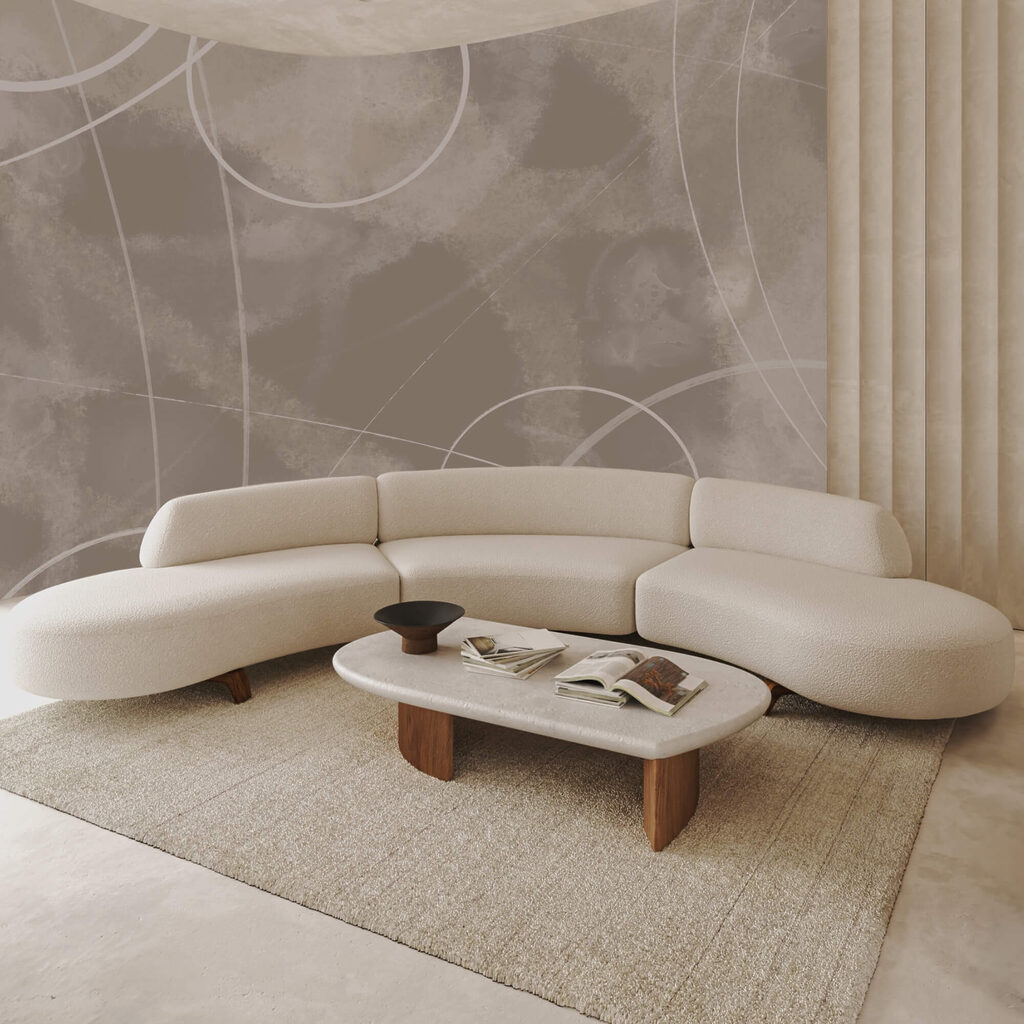 Fond brun avec lignes et cercles blancs