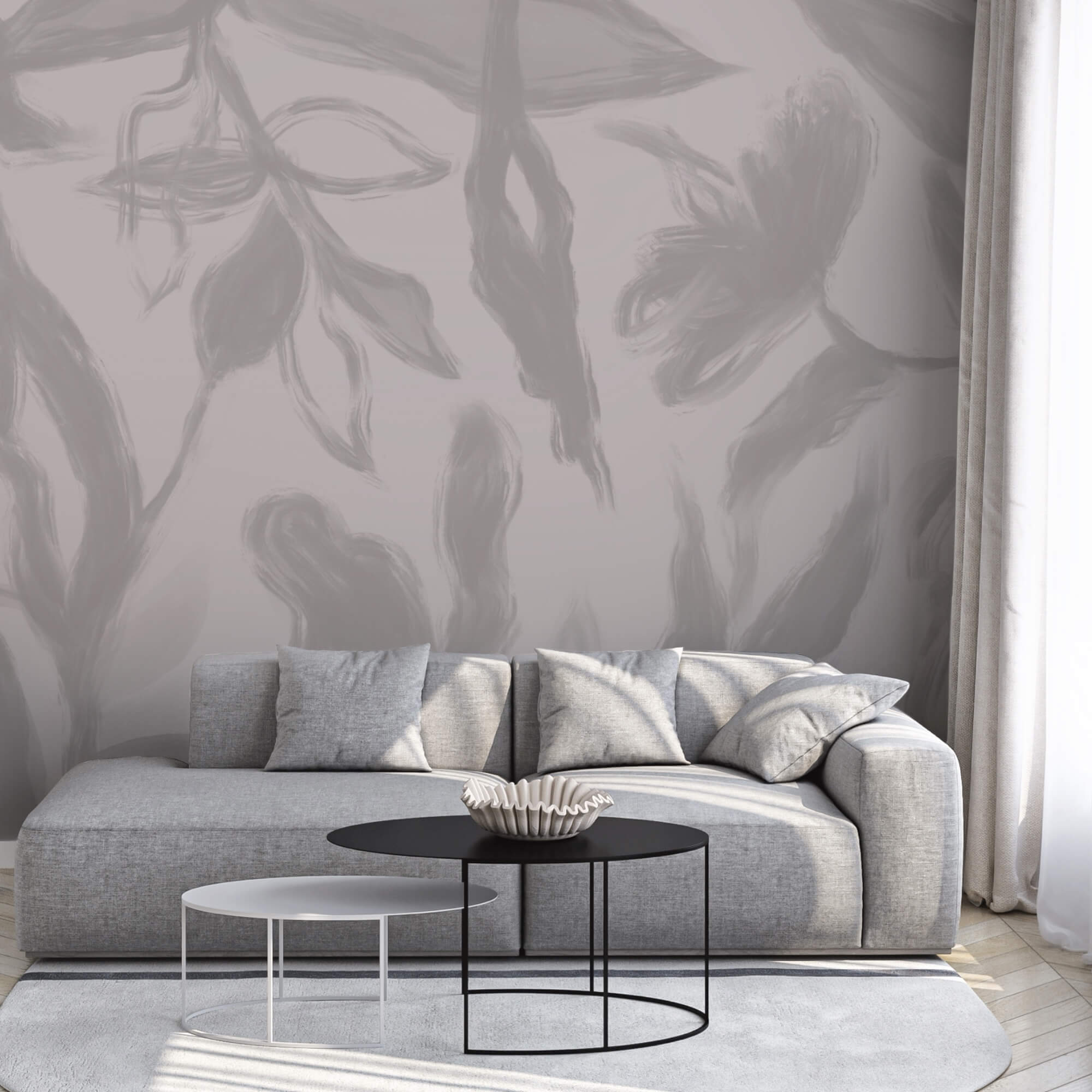 Fond gris et blanc avec des fleurs Fond gris et blanc avec des fleurs