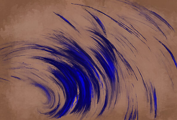 Tourbillons bleus sur fond brun Tourbillons bleus sur fond brun