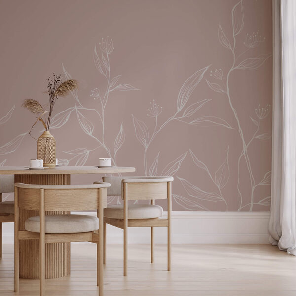 Feuilles délicates sur fond pastel doux Feuilles délicates sur fond pastel doux