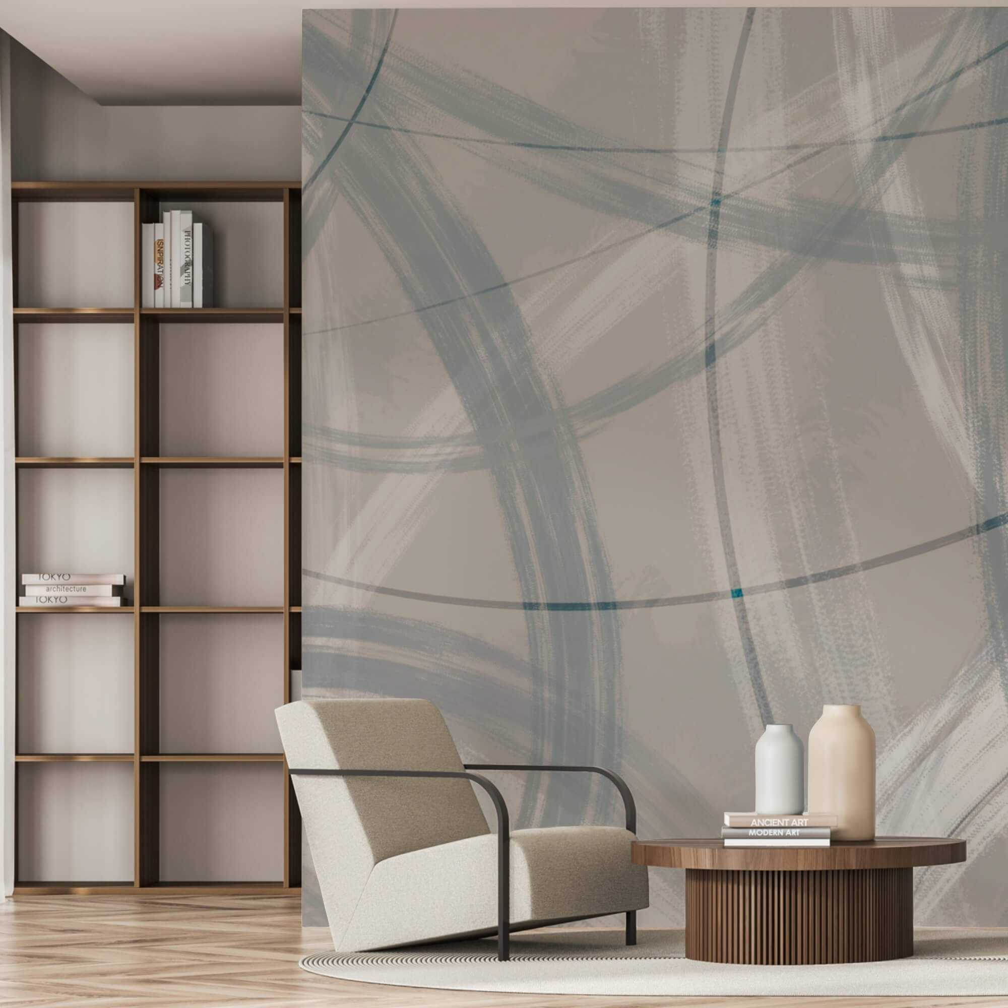 Fond gris et blanc avec des cercles et des lignes