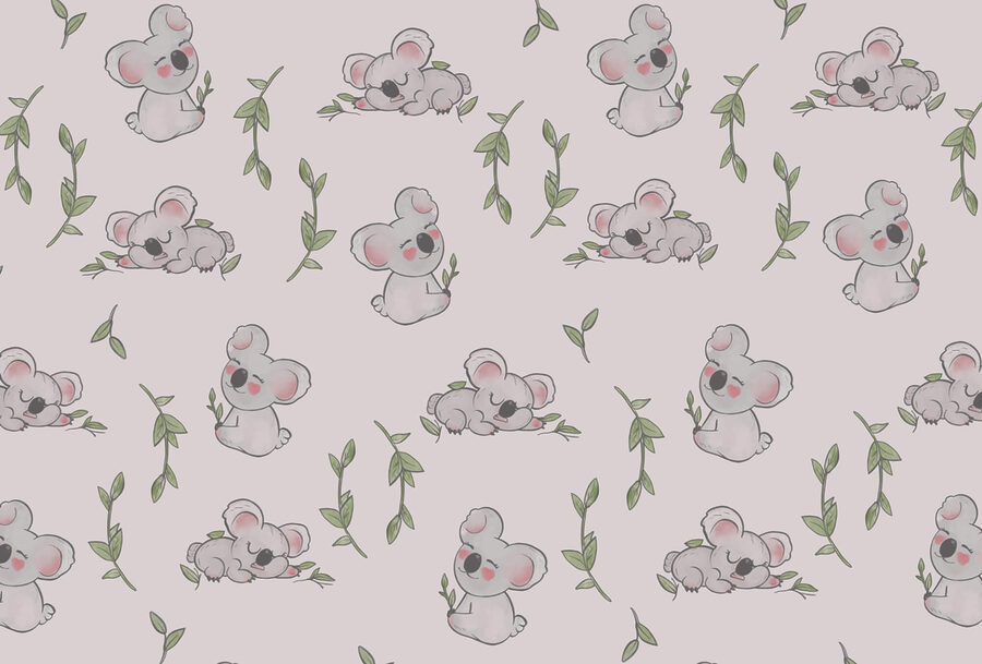 Motif de koalas et de feuilles