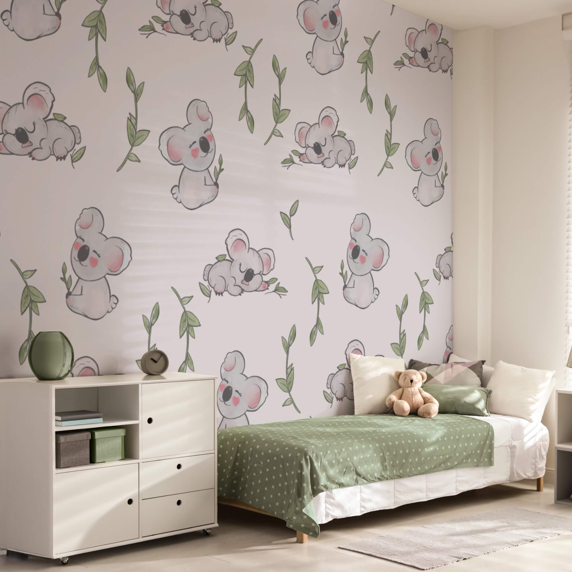 Motif de koalas et de feuilles