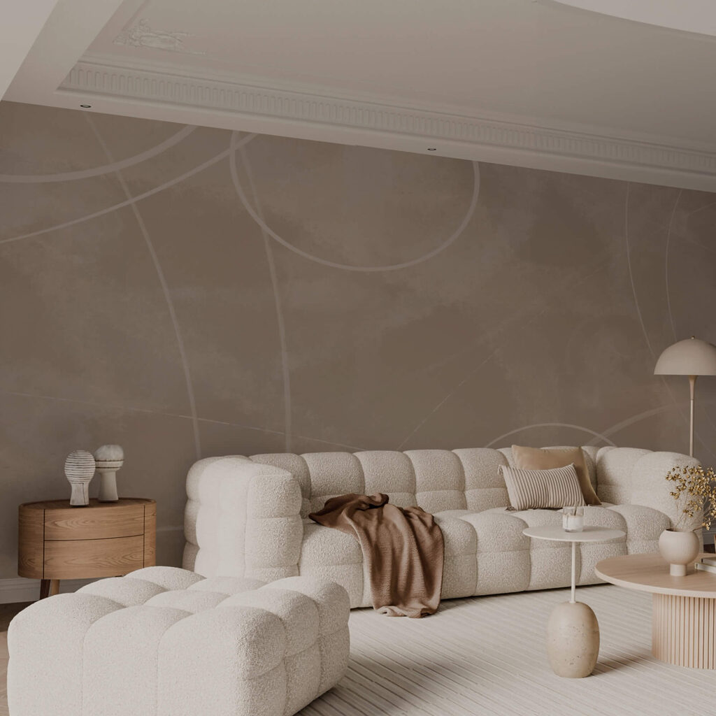 Fond brun avec lignes et cercles blancs