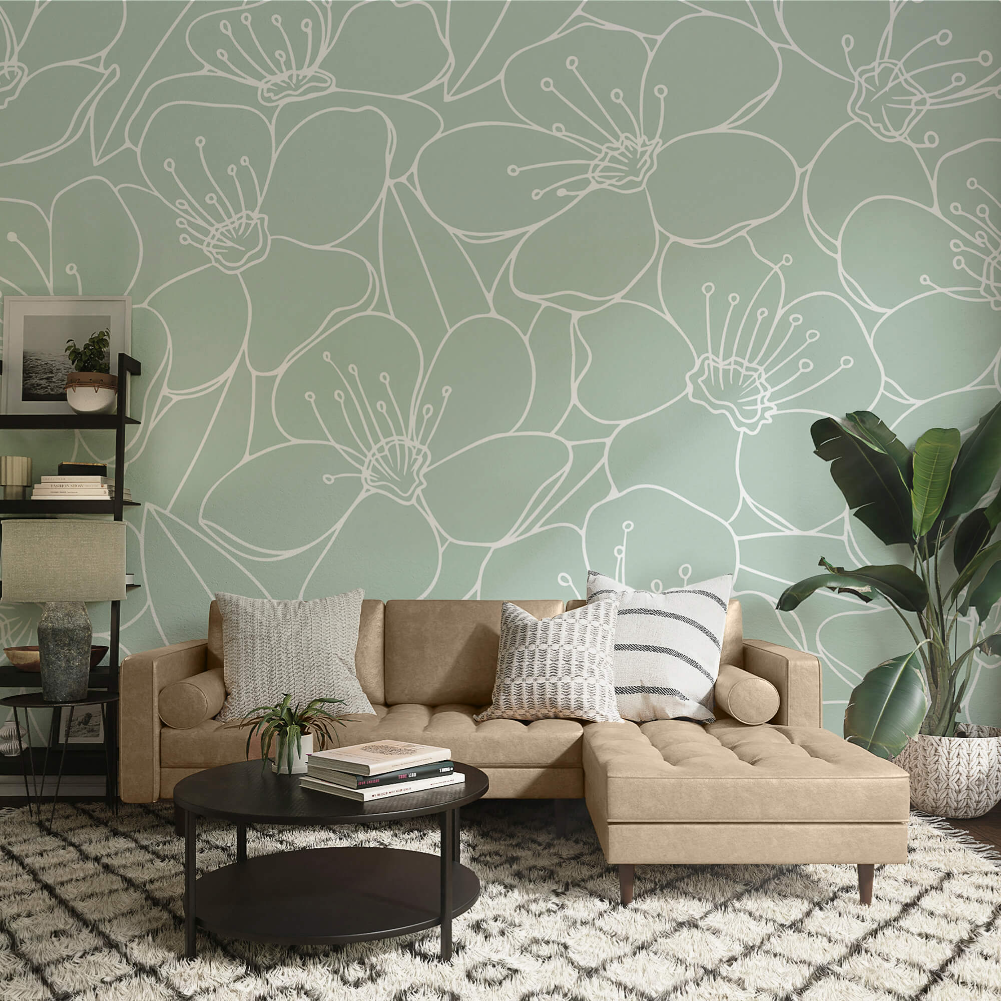 Motif de fleurs et de feuilles