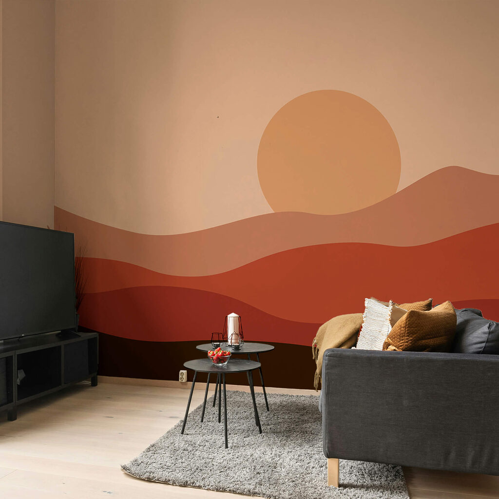 Coucher de soleil sur un désert Coucher de soleil sur un désert