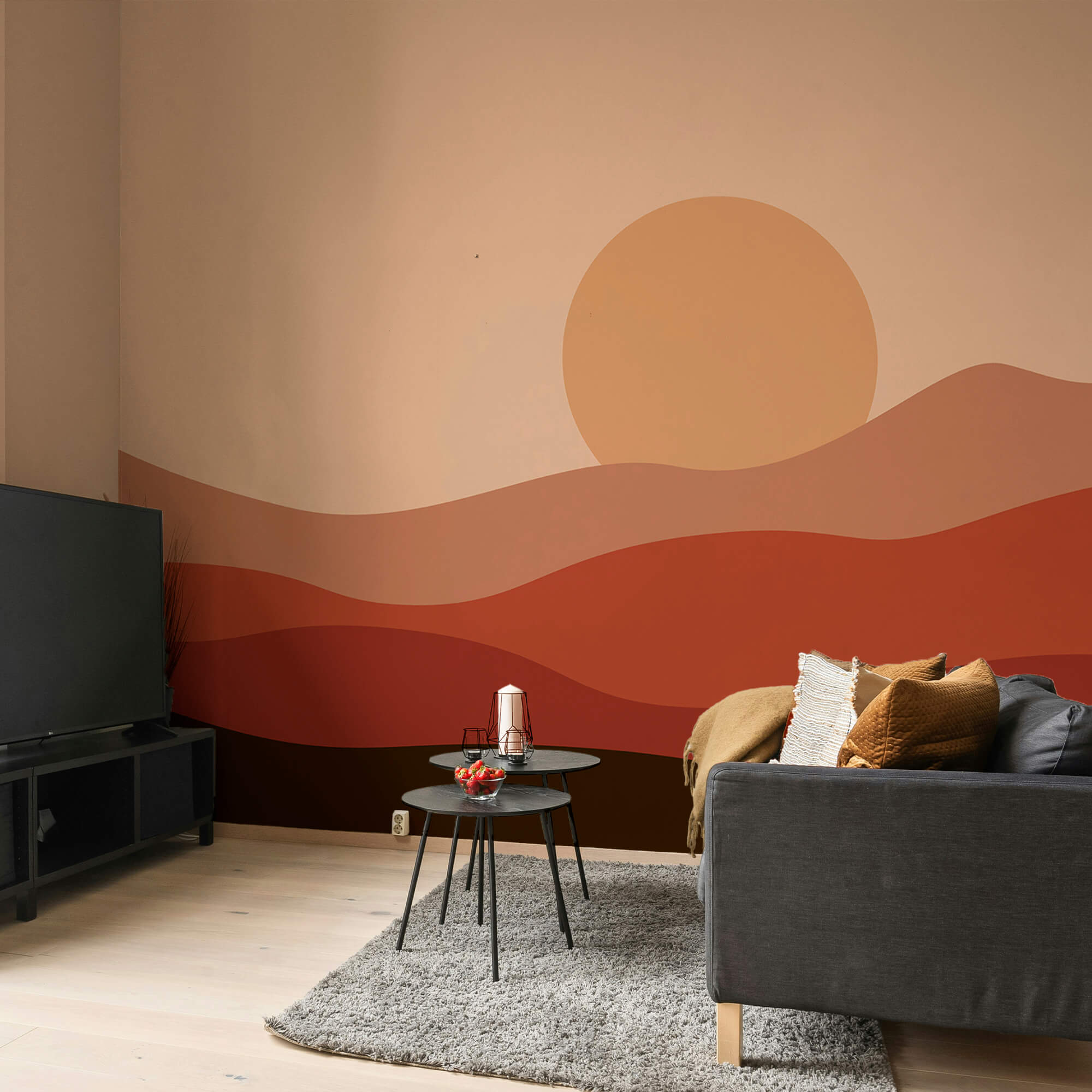 Coucher de soleil sur un désert Coucher de soleil sur un désert