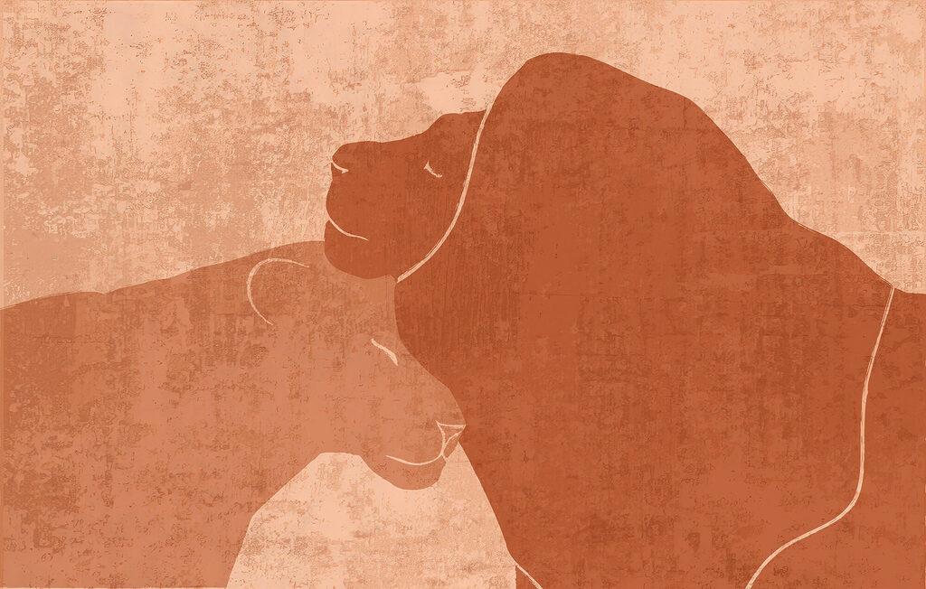 Dessin d'un lion et d'une lionne Dessin d'un lion et d'une lionne