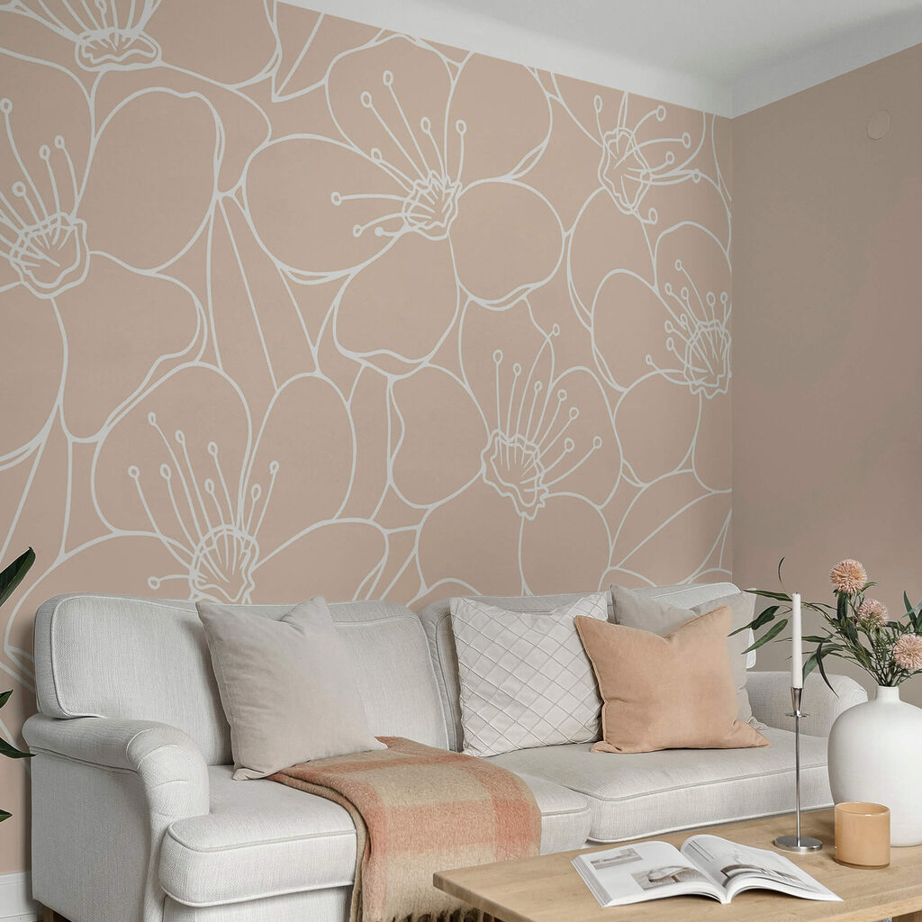 Motif de fleurs et de feuilles