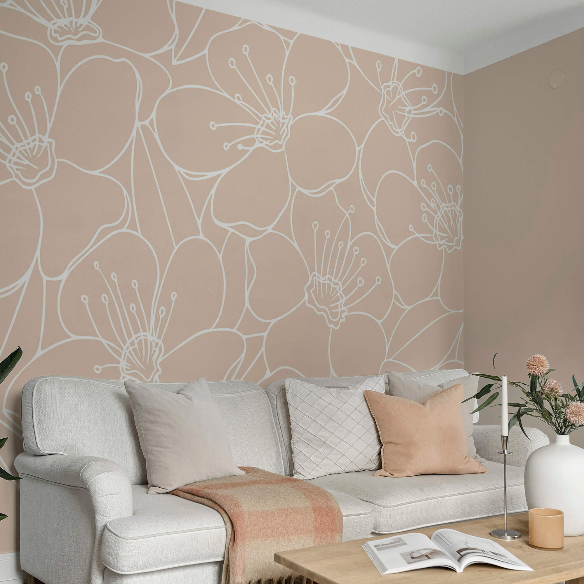 Motif de fleurs et de feuilles