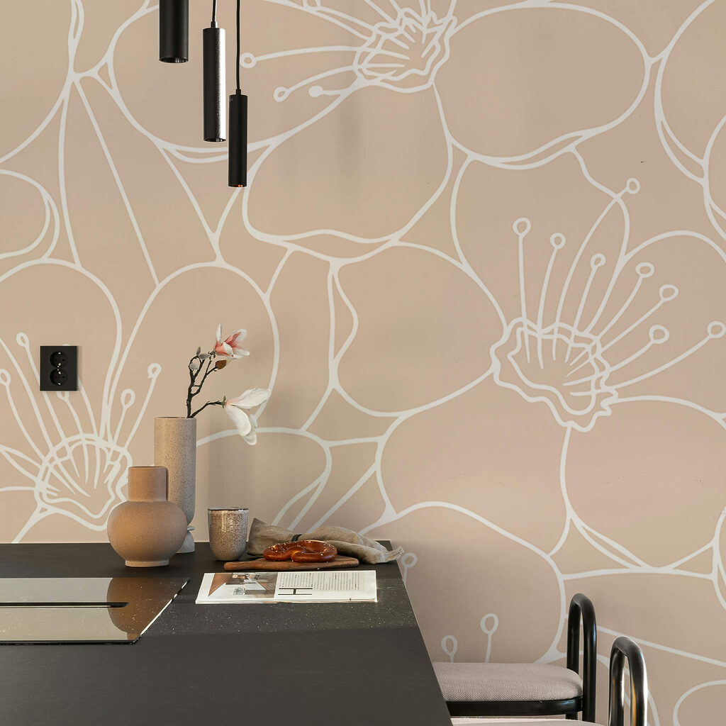 Motif de fleurs et de feuilles