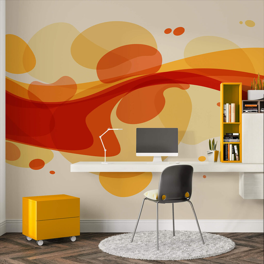 Tourbillons rouges et jaunes