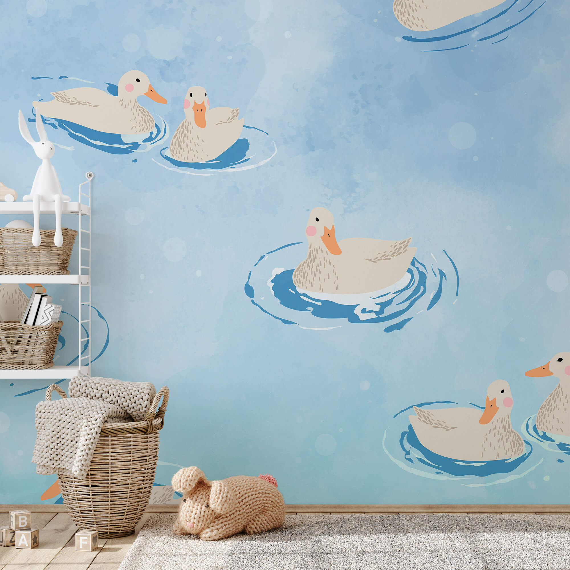 Groupe de canards nageant dans l'eau