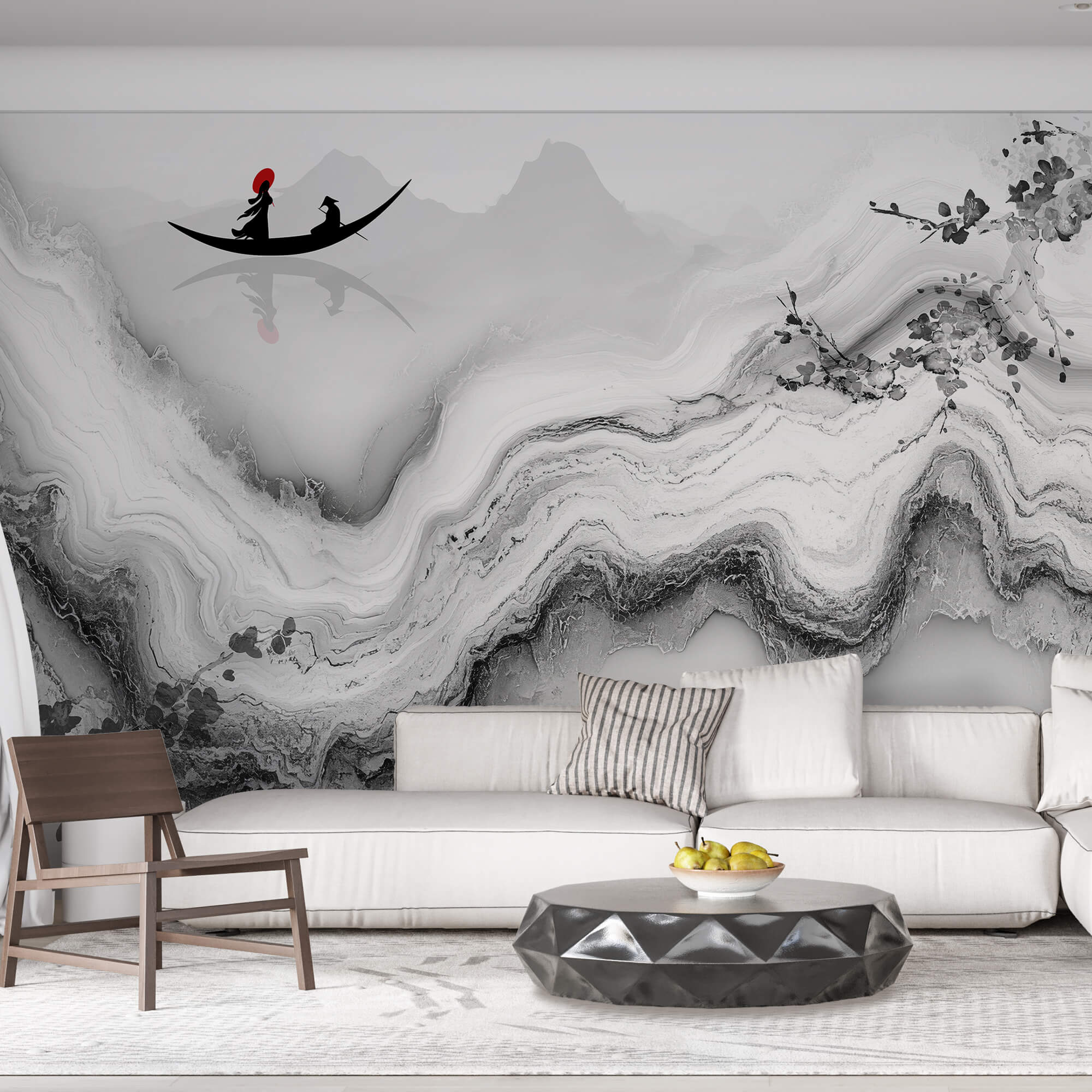 Peinture d'une femme sur un bateau