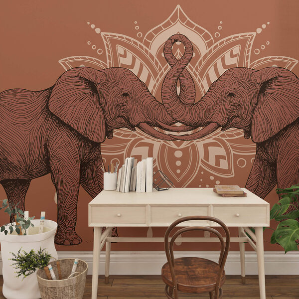 Deux éléphants dont les trompes se touchent Deux éléphants dont les trompes se touchent