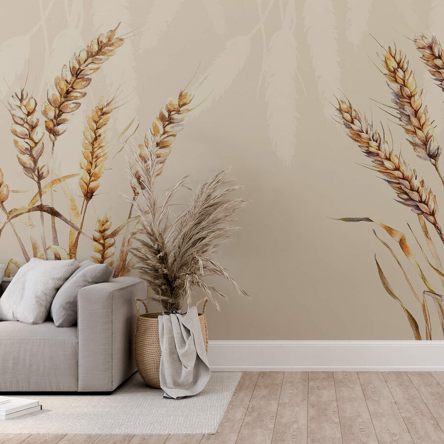 Peinture de blé sur fond blanc