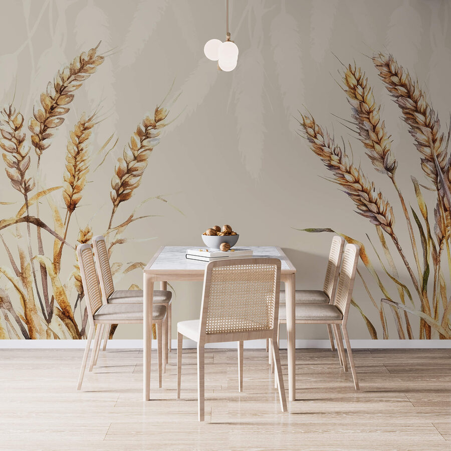 Peinture de blé sur fond blanc