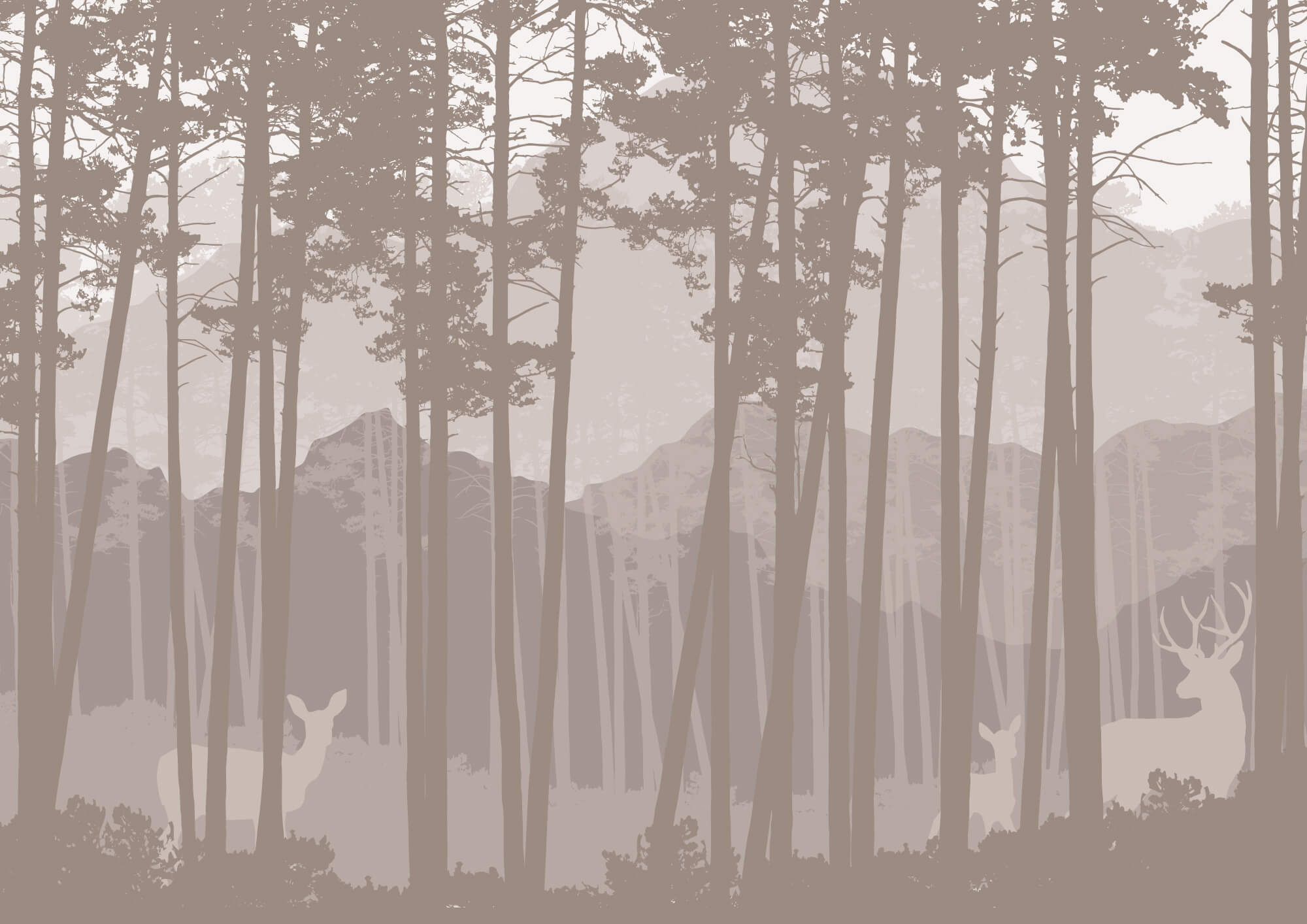 Group of deer in a forest Group of deer in a forest